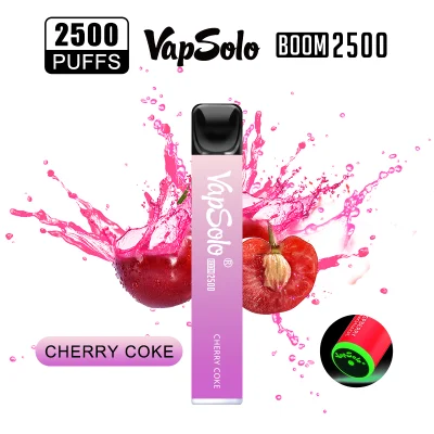 Derniers produits sur le marché Sel Nicotine 20mg Vapsolo Boom Vapes colorées pour fumer E Narguilé E Shisha 2500 Puffs